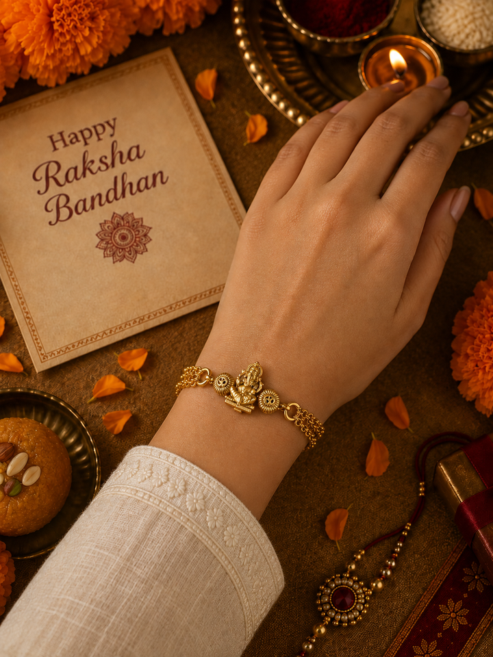 Ganesh Om Brass Lumba Rakhi
