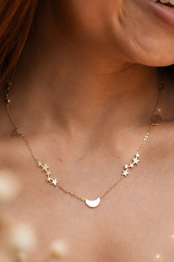 Cosmic Alignment Moon & Star Necklace