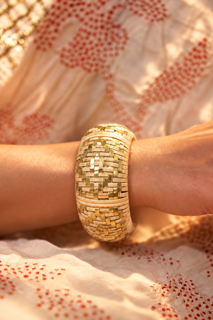 Woven Earth – Bamboo & Brass bangle. Single piece