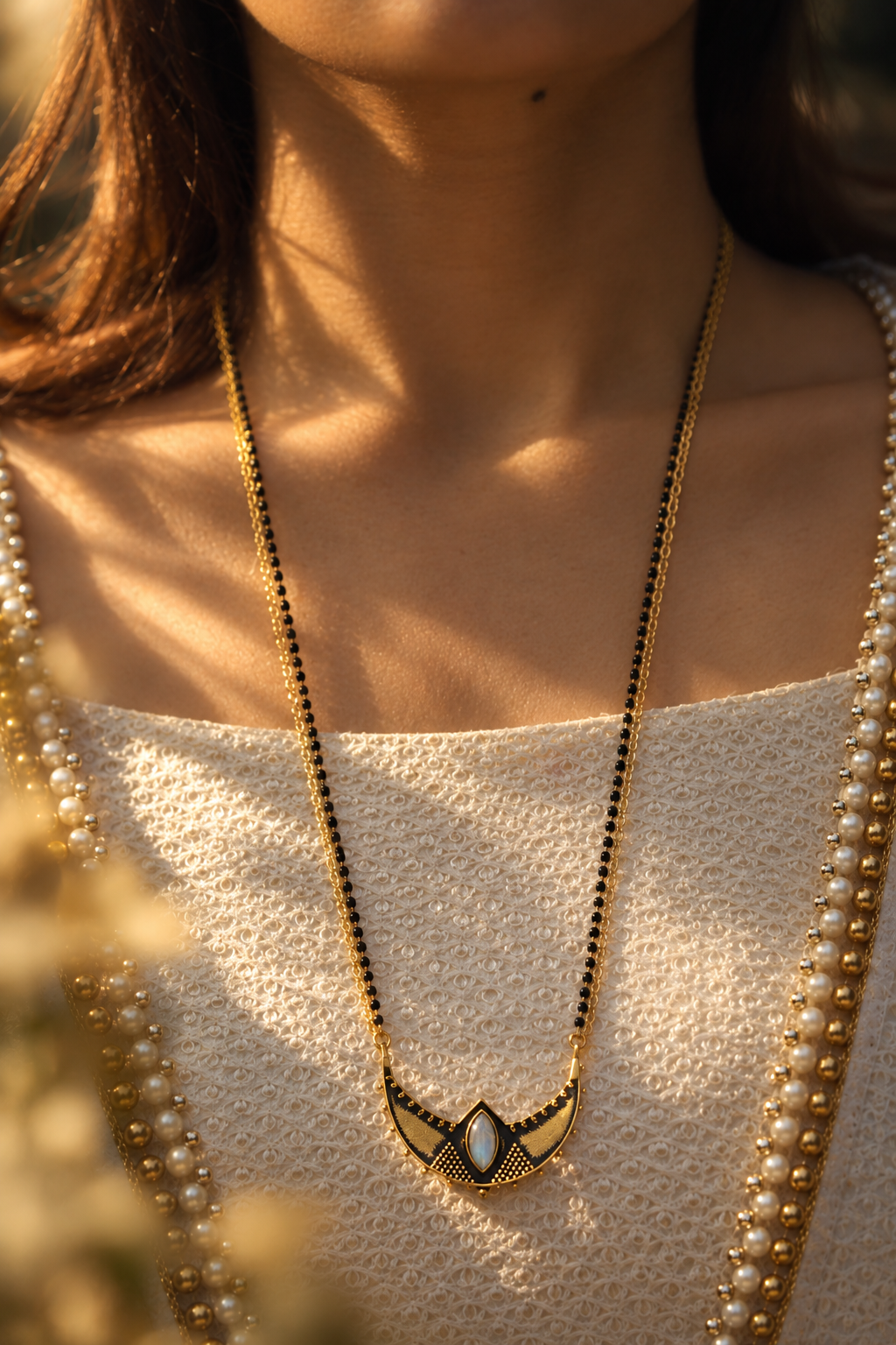 Chandra Kavach Moonstone Mangalsutra Necklace