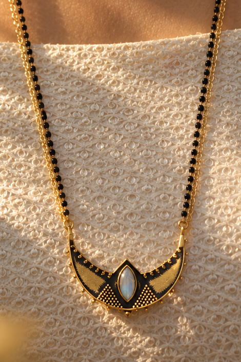 Chandra Kavach Moonstone Mangalsutra Necklace