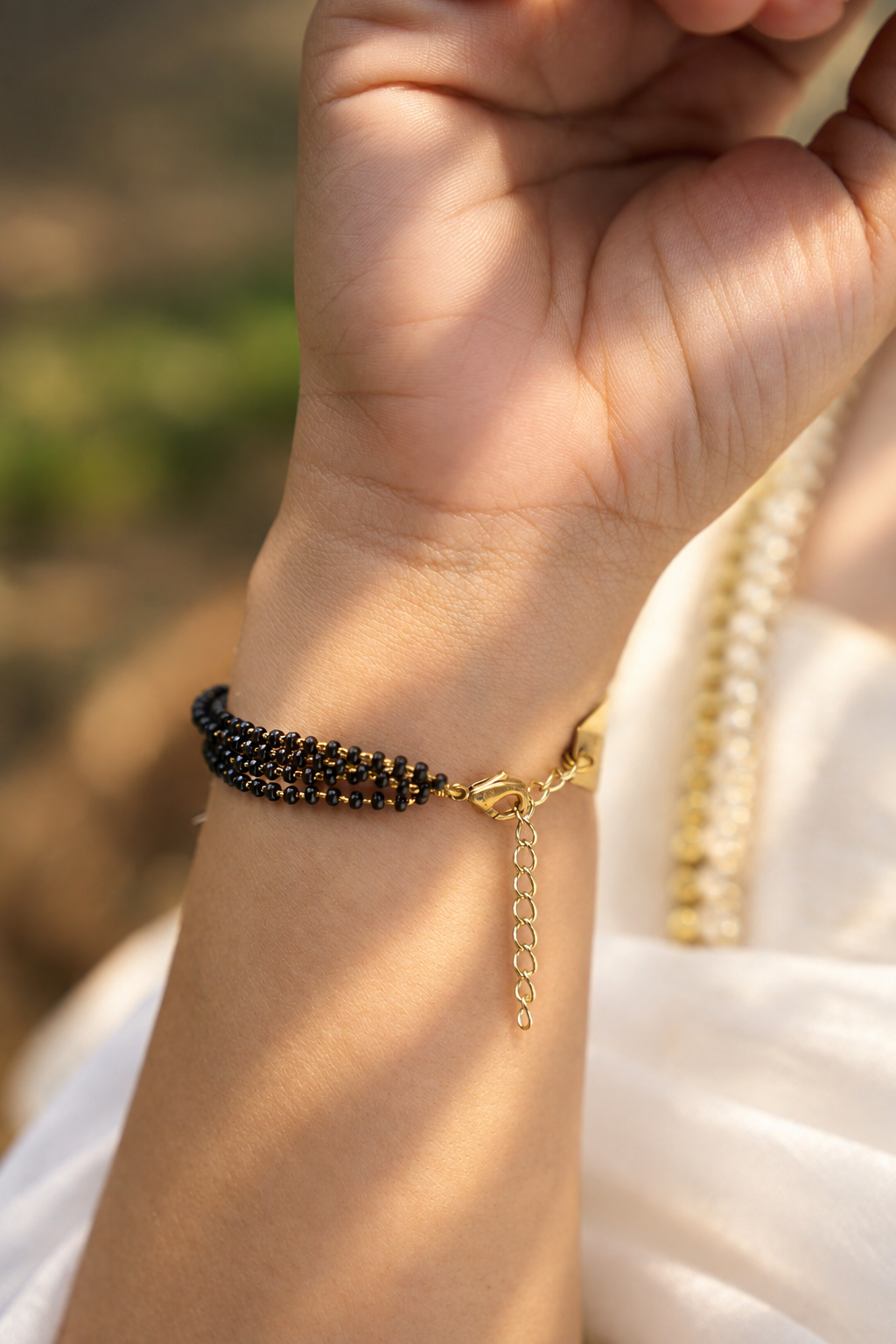 Om Shakti Mangalsutra Brass Bracelet