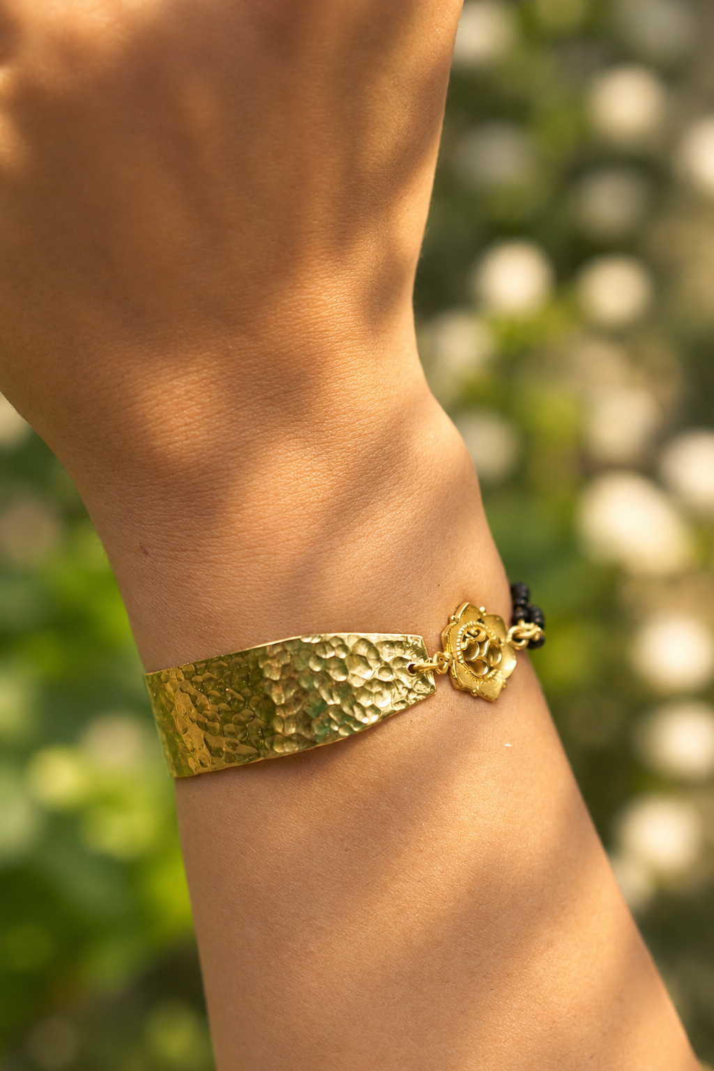 Om Shakti Mangalsutra Brass Bracelet