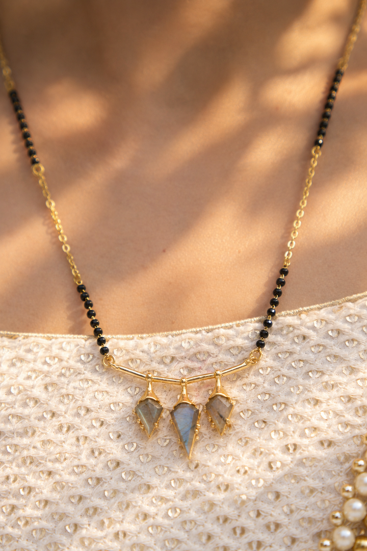Trinity Labradorite Mangalsutra Necklace