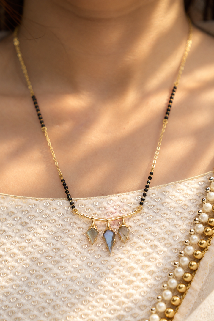 Trinity Labradorite Mangalsutra Necklace