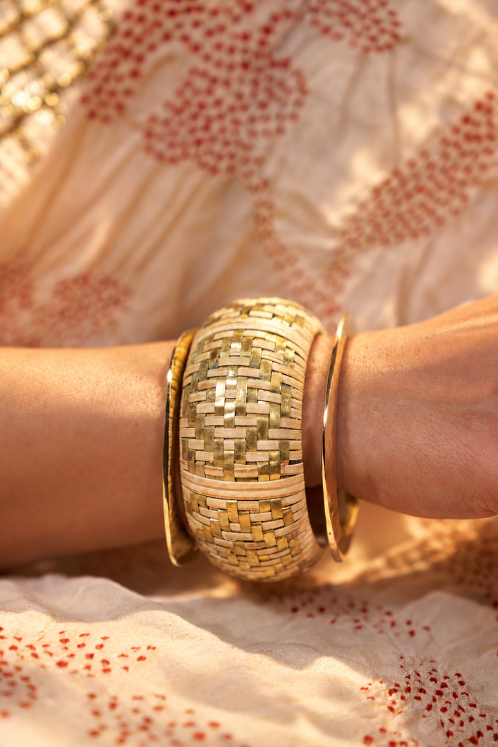 Woven Earth – Bamboo & Brass bangle. Single piece