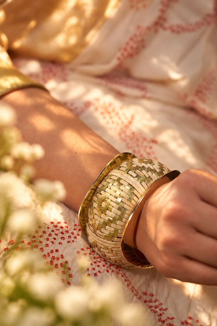 Woven Earth – Bamboo & Brass bangle. Single piece