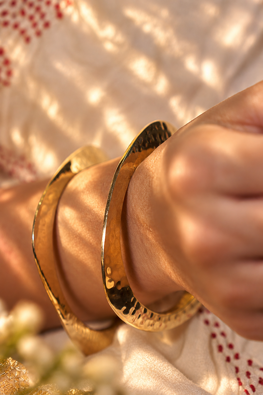 Tidal Hammered Brass Bangle (Set of 2 bangles)