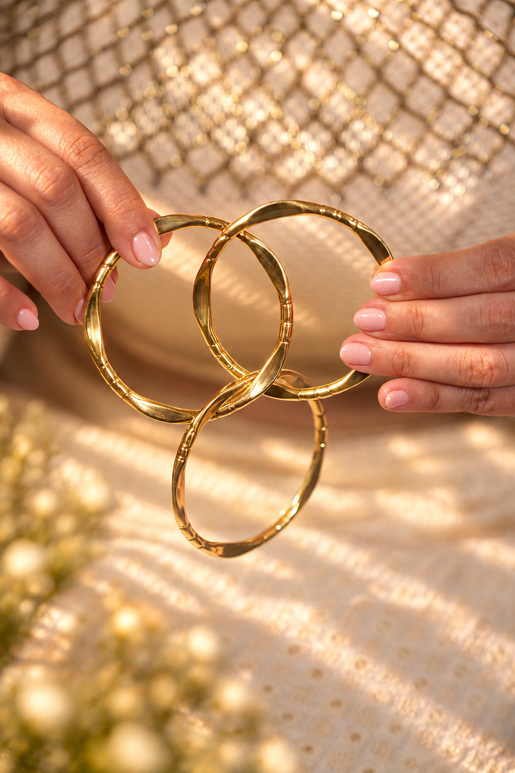 Sway Sculpted Brass Bangles
