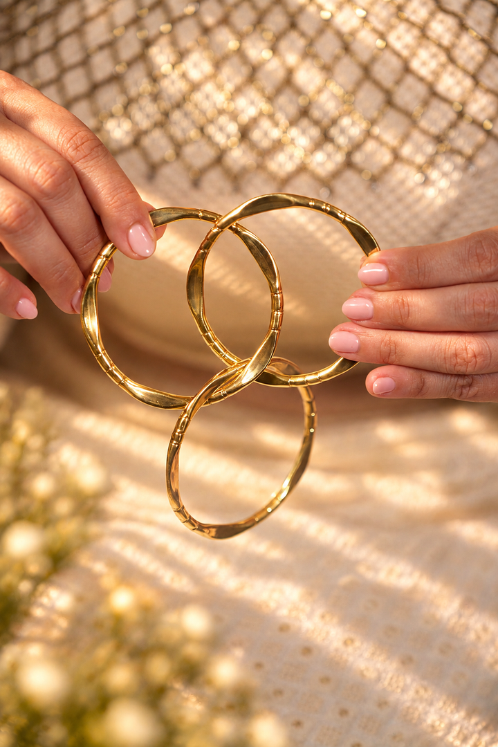 Sway Sculpted Brass Bangles