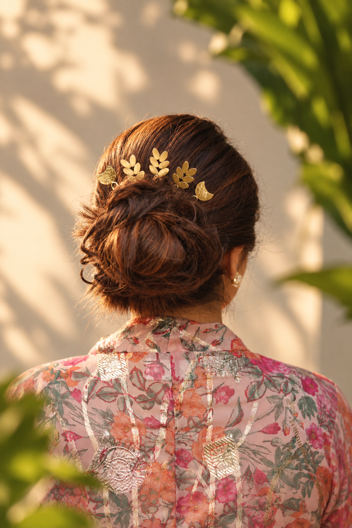 Bloom Brass Hair Pin Single piece