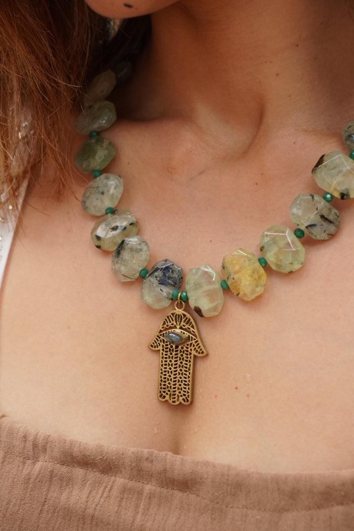 Prehnite crystal necklace