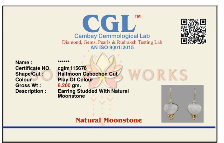 Aadha chaand- brass danglers