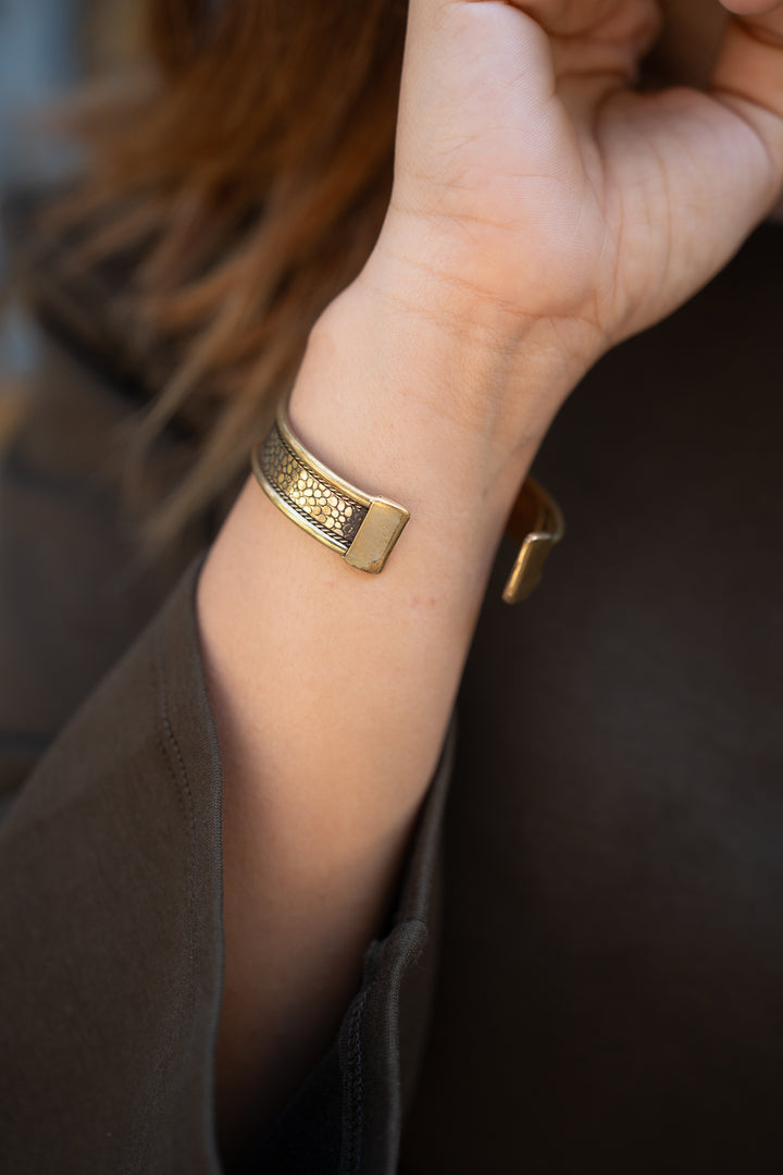 Hammered  Brass Cuff