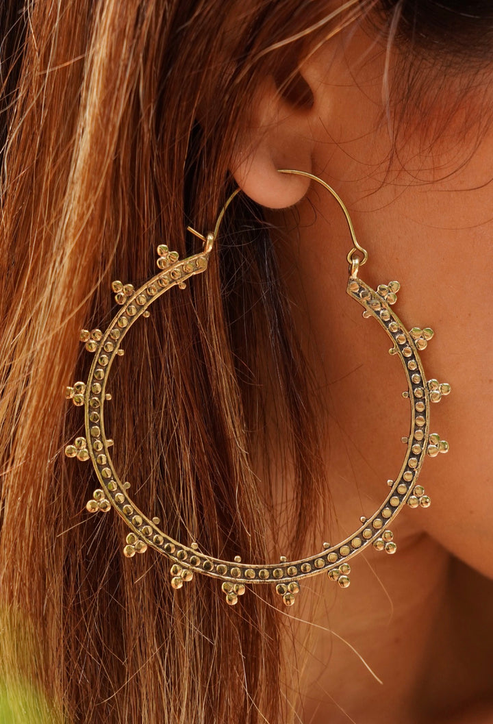 Tribal brass hoops