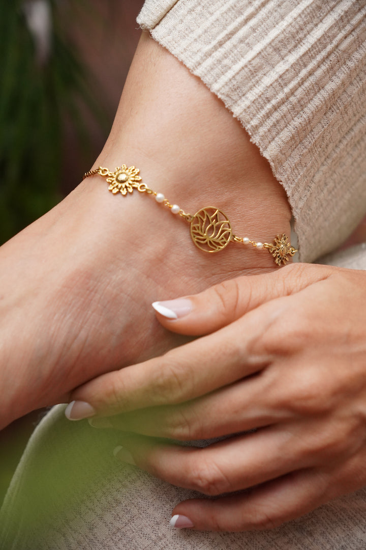 Pearl kamal anklet