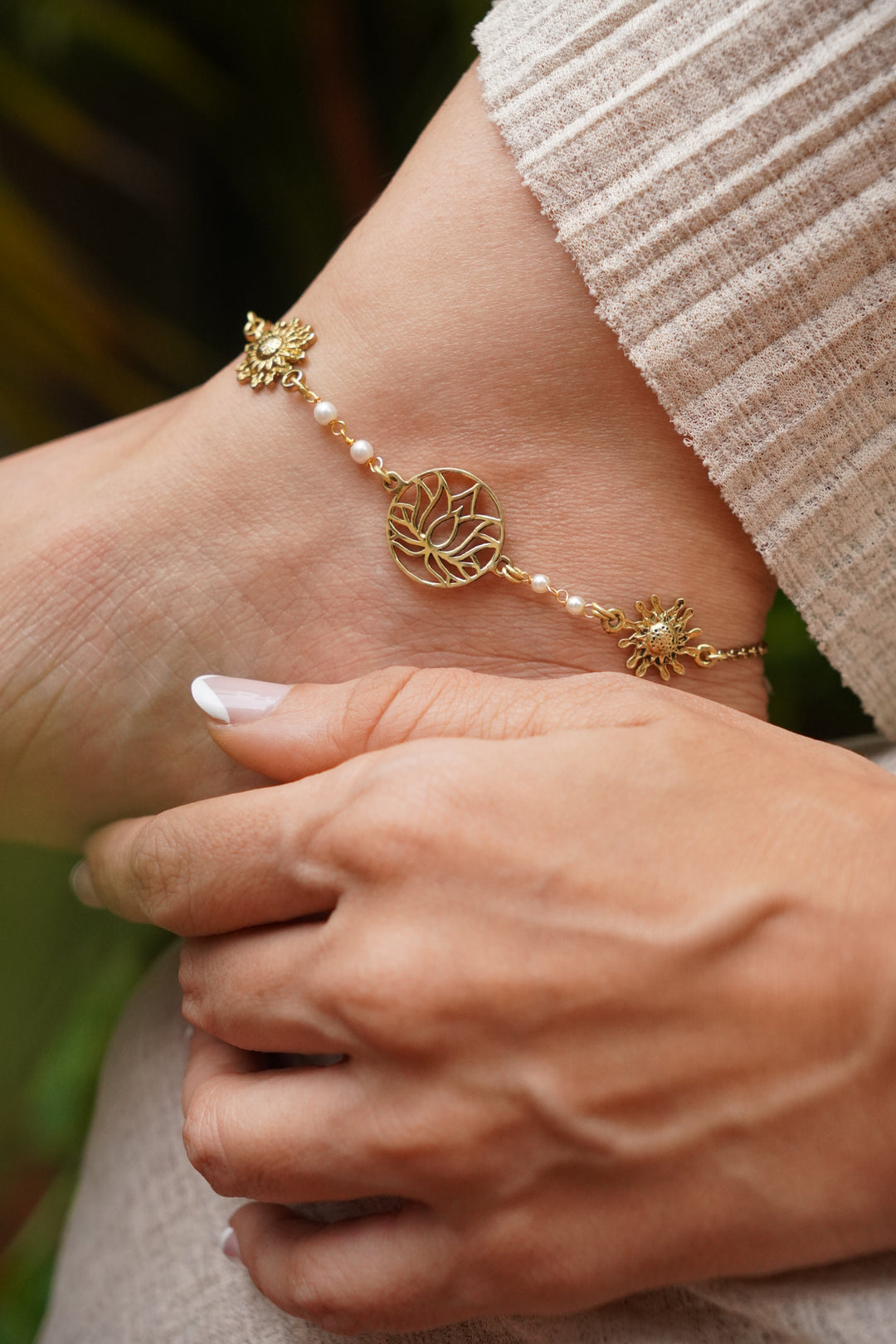 Pearl kamal anklet