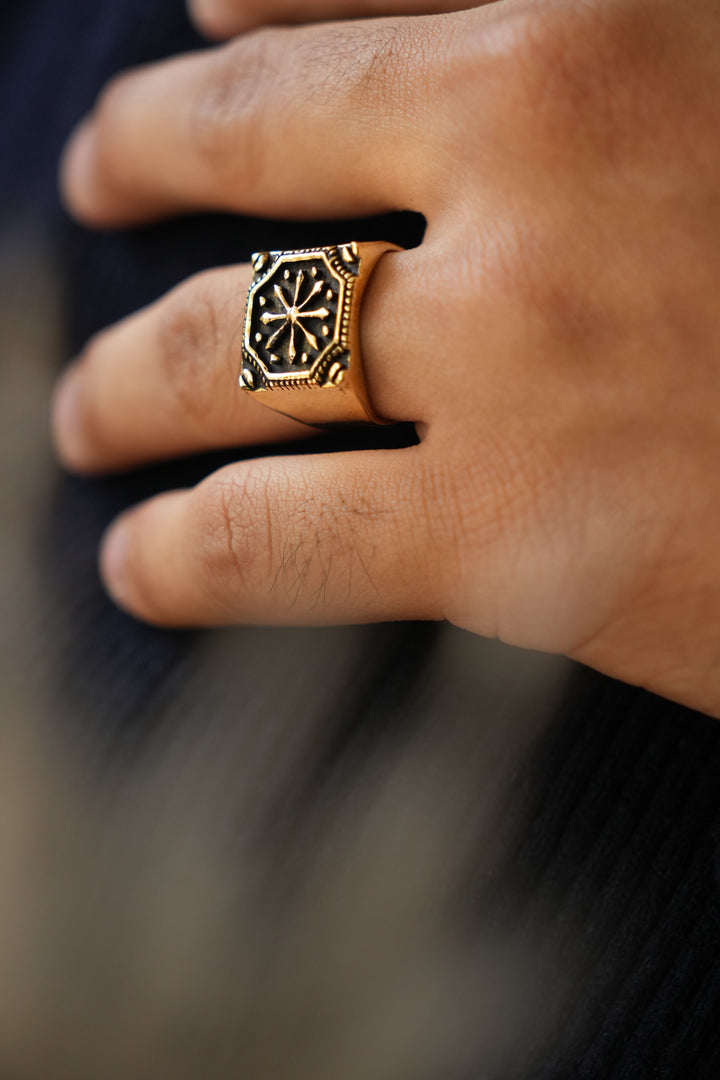 Lord of the rings- men’s brass jewellery Non-Adjustable size 6-7