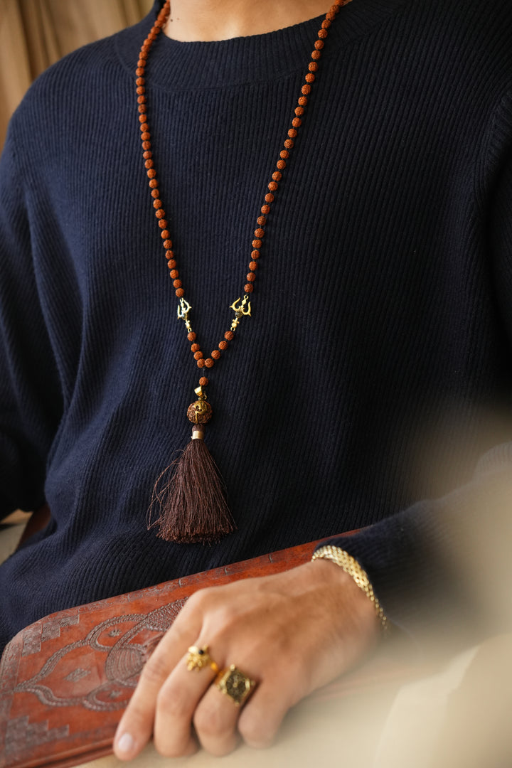 Om panchmukhi rudraksh maala - men's jewellery