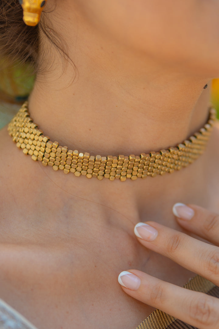 Zariya Brass Beaded Choker