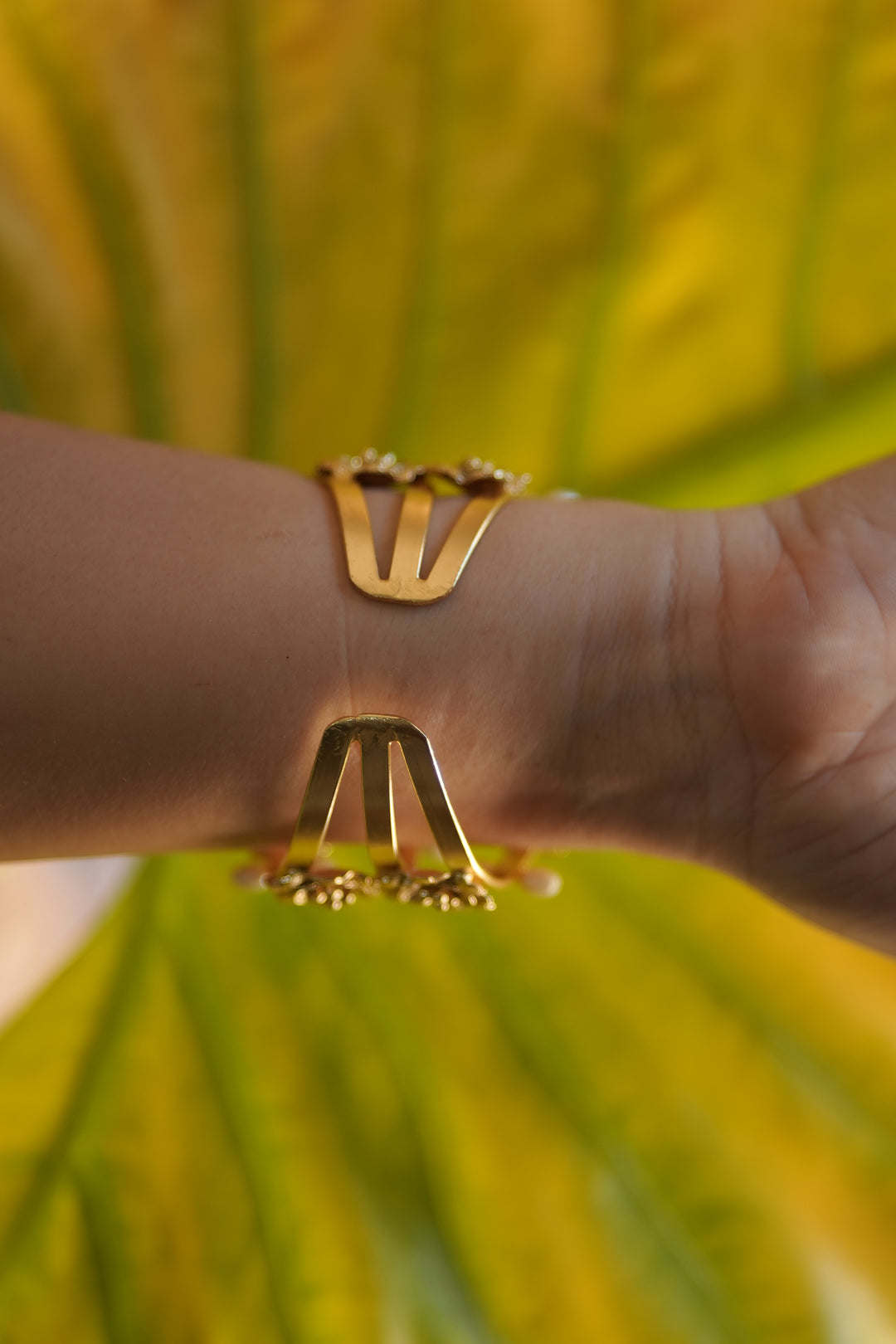 Gulbahar Pearl Brass Gold plated Cuff