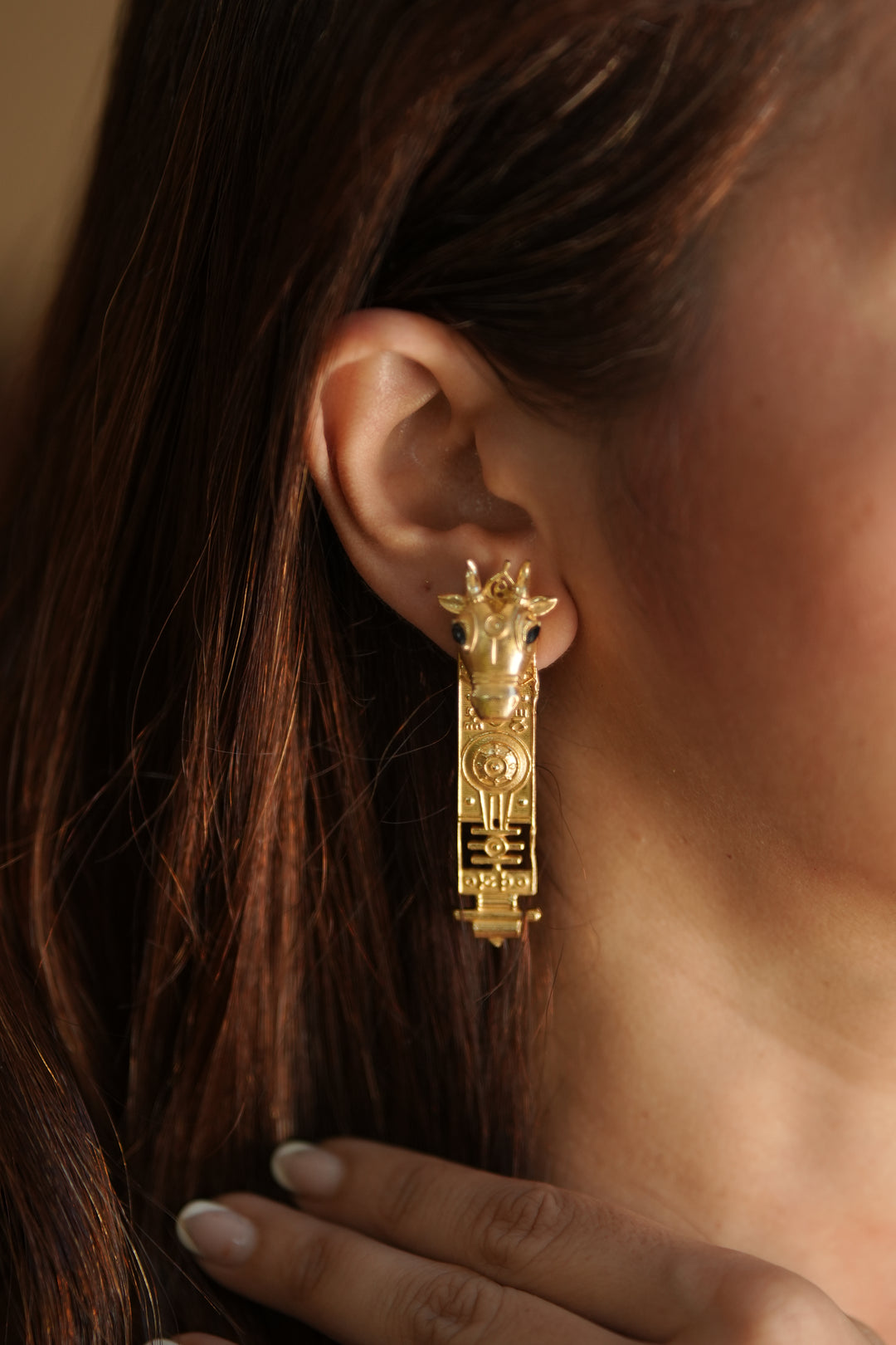 Shivoham Nandi Brass Gold plated Earrings