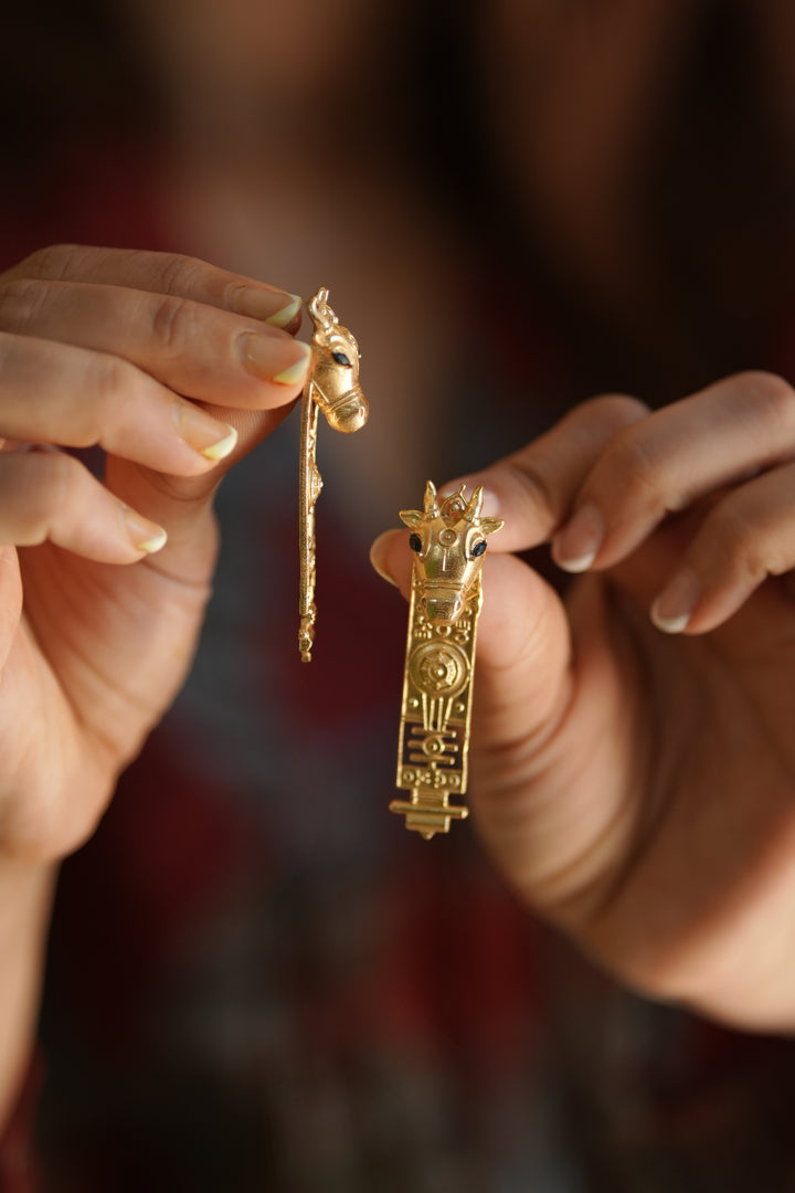 Shivoham Nandi Brass Gold plated Earrings