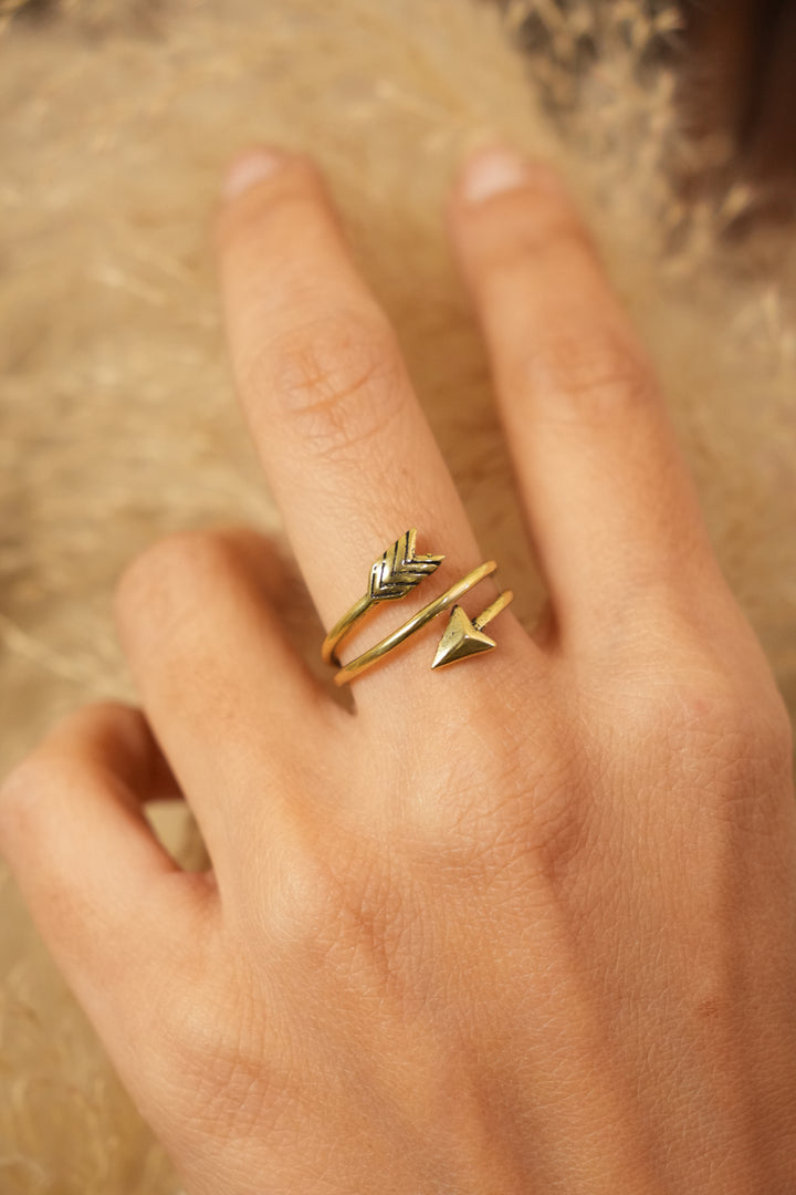 Arjuna Ring in Brass Gold- Adjustable