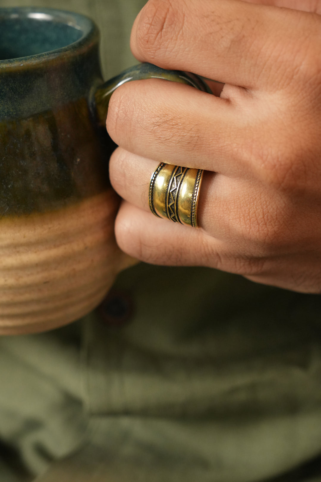 Zohar. Brass ring for men
