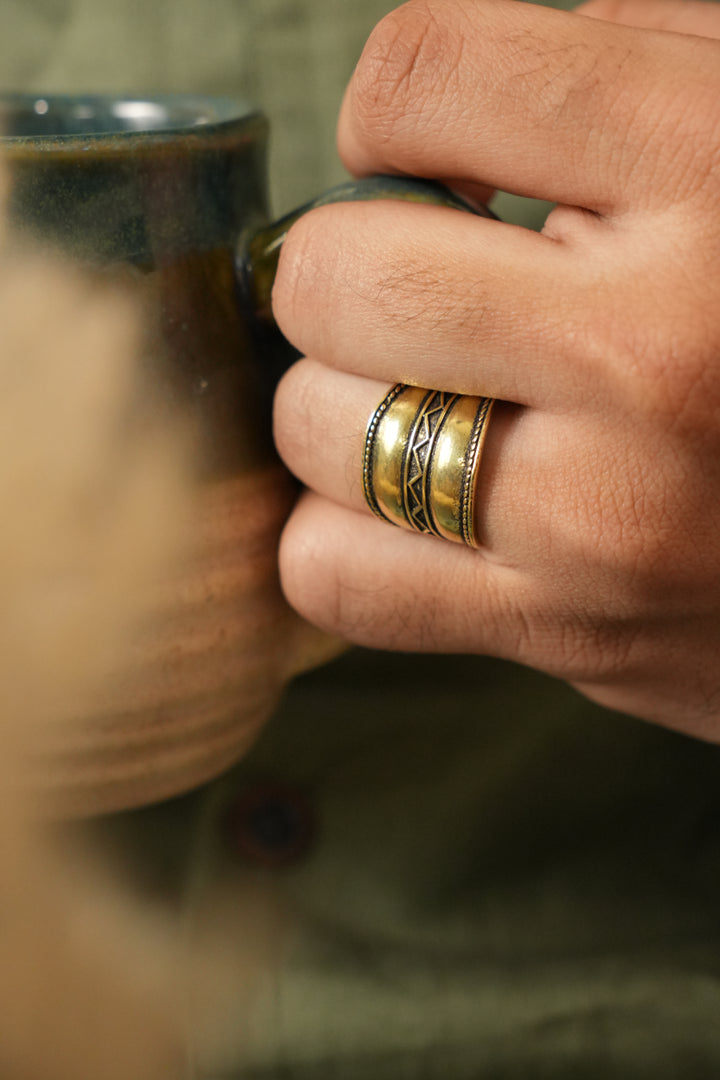 Zohar. Brass ring for men