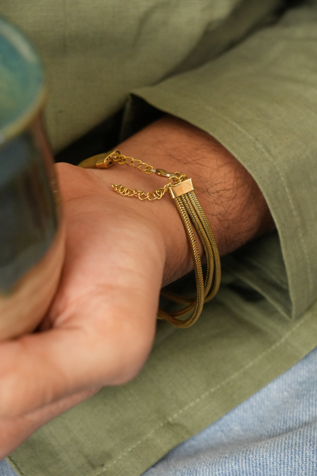 Trace- brass bracelet for men