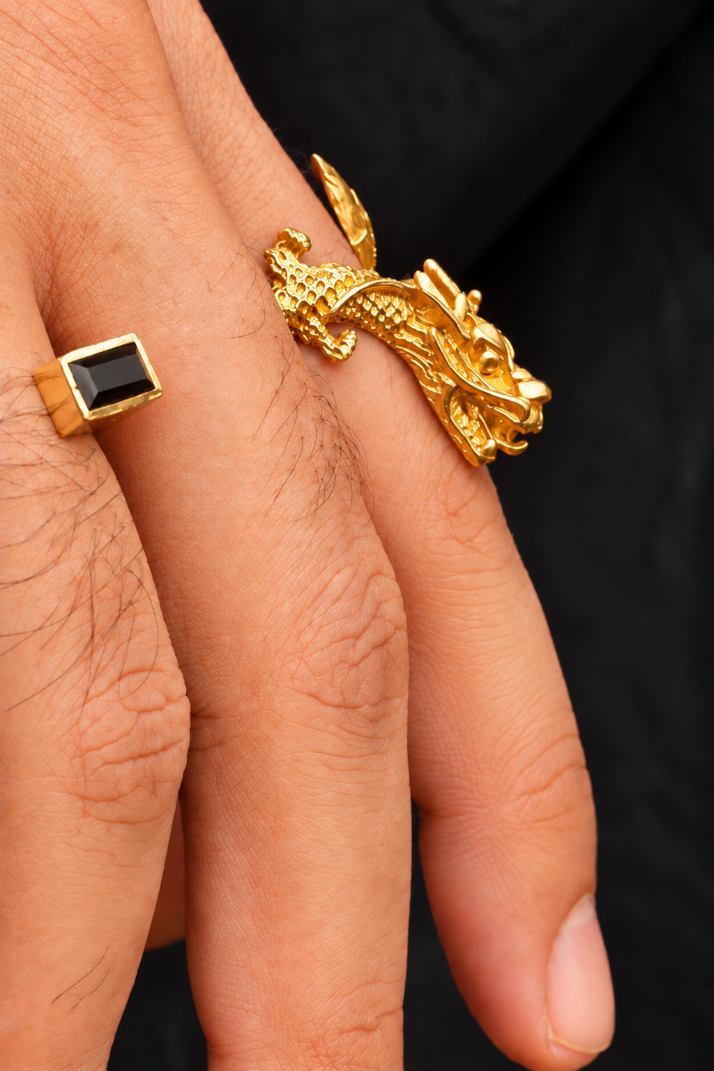 Dragon Brass Men's Ring. Size 6-9| Adjustable