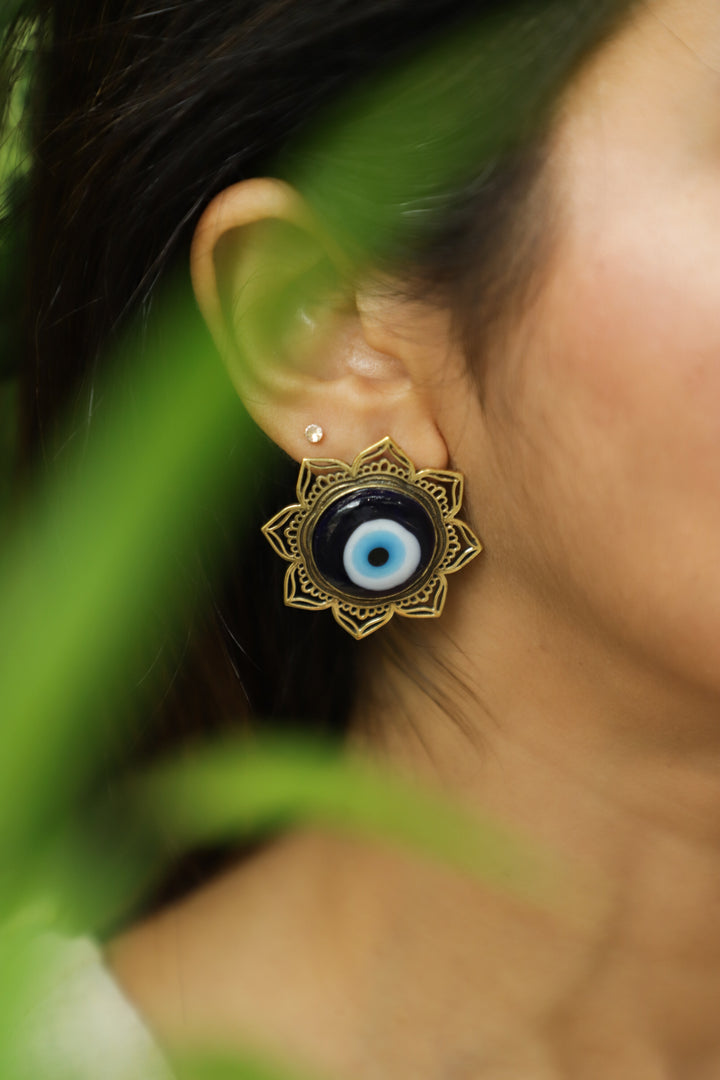 Evil-Eye-Brass-Earrings