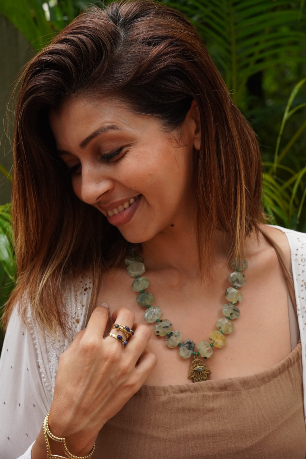 Prehnite crystal necklace