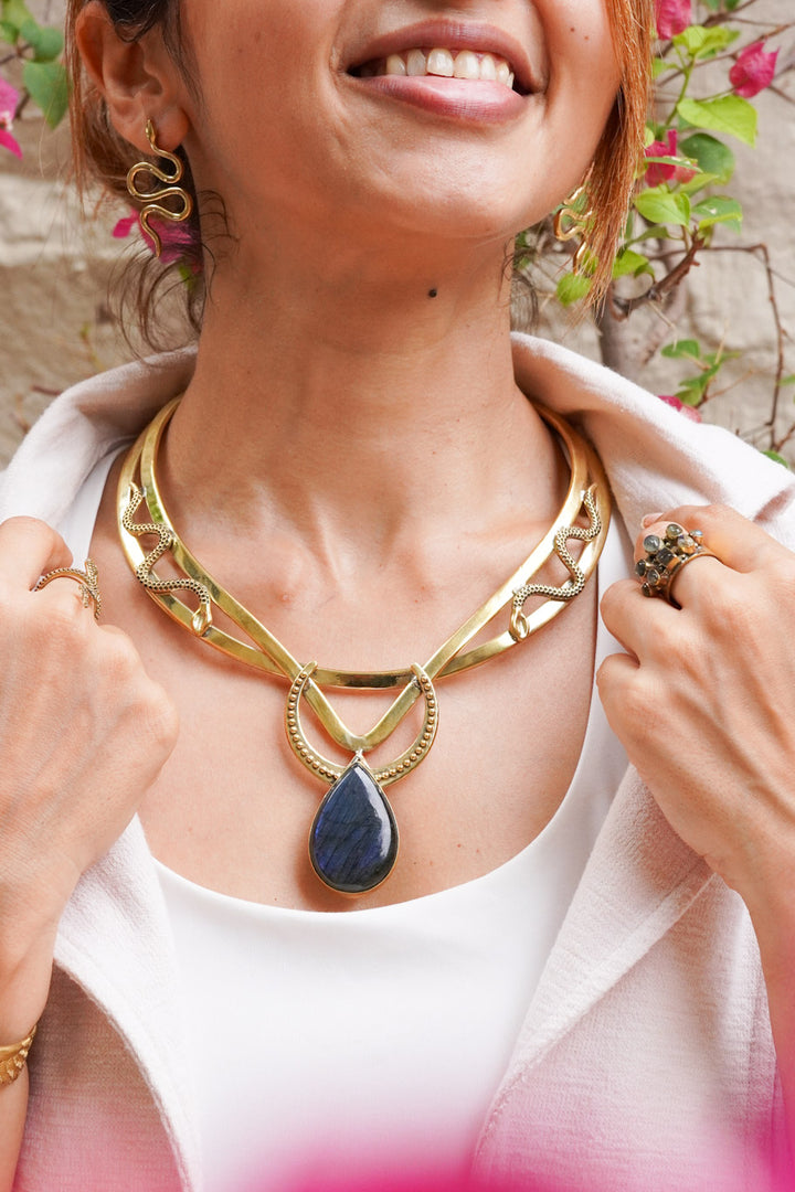 Neelkantha- labradorite necklace