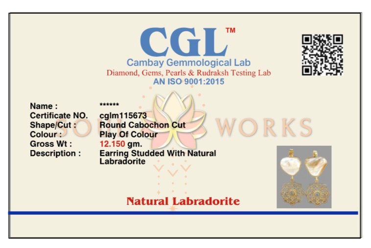 Aurora mandala brass detatchable stud earrings