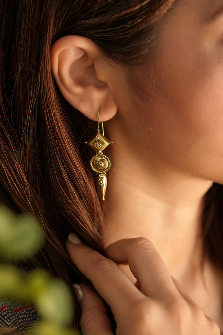 Zareen Brass Drop Earrings