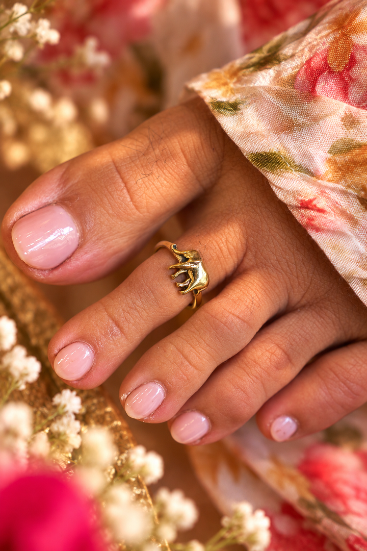 Elephant (pair of) Adjustable Brass Toe Ring