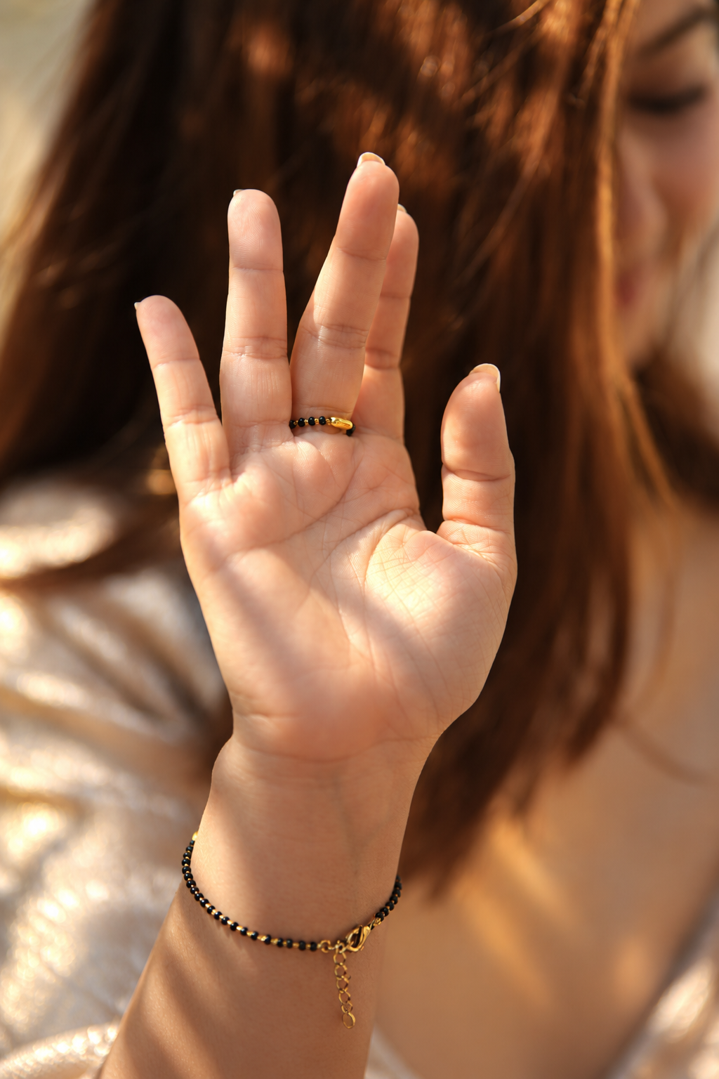 Dragonfly Brass Mangalsutra Ring – Adjustable