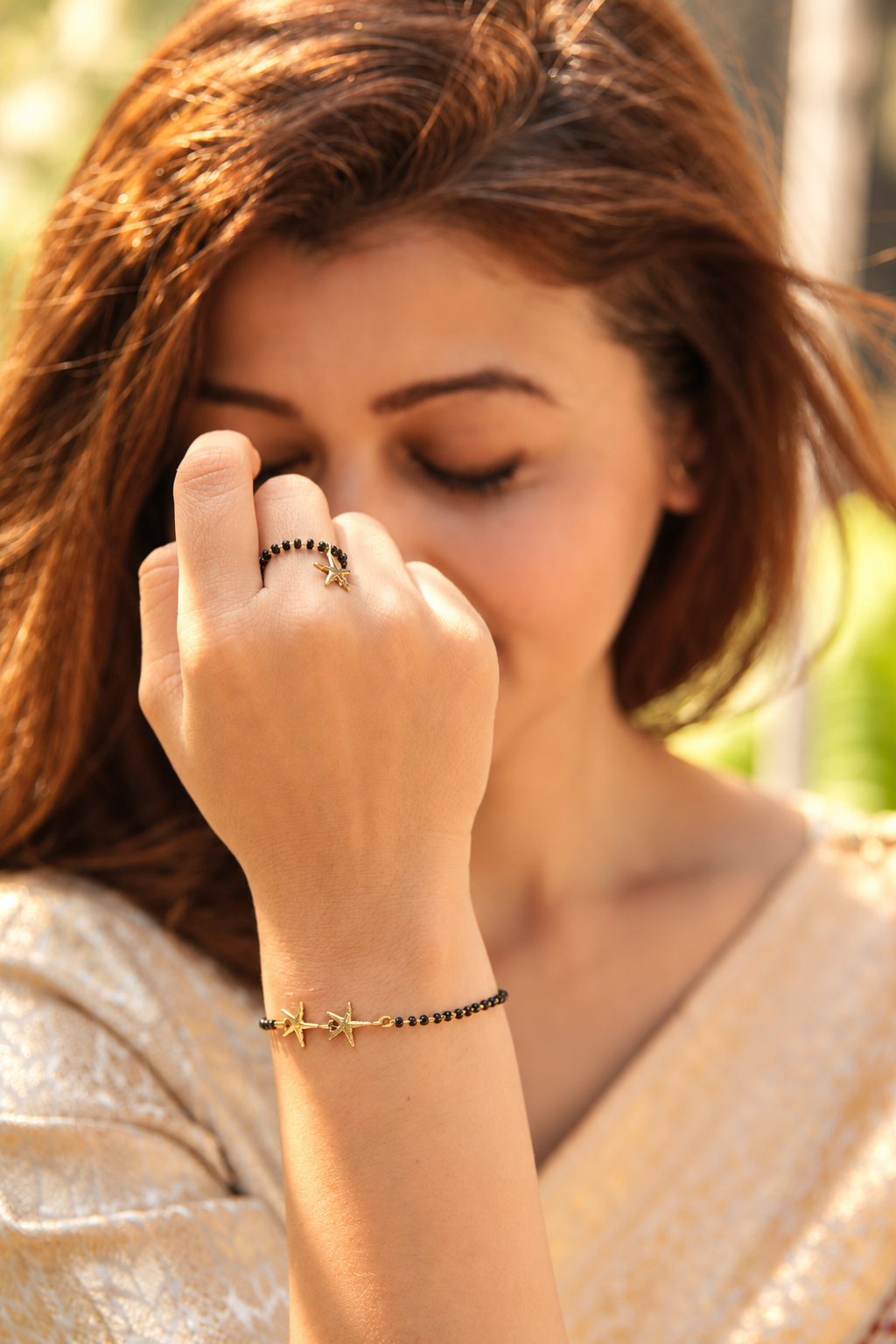 Star of Love Brass Mangalsutra Ring – Adjustable