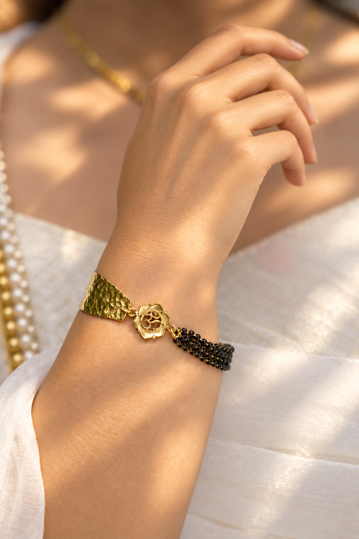 Om Shakti Mangalsutra Brass Bracelet
