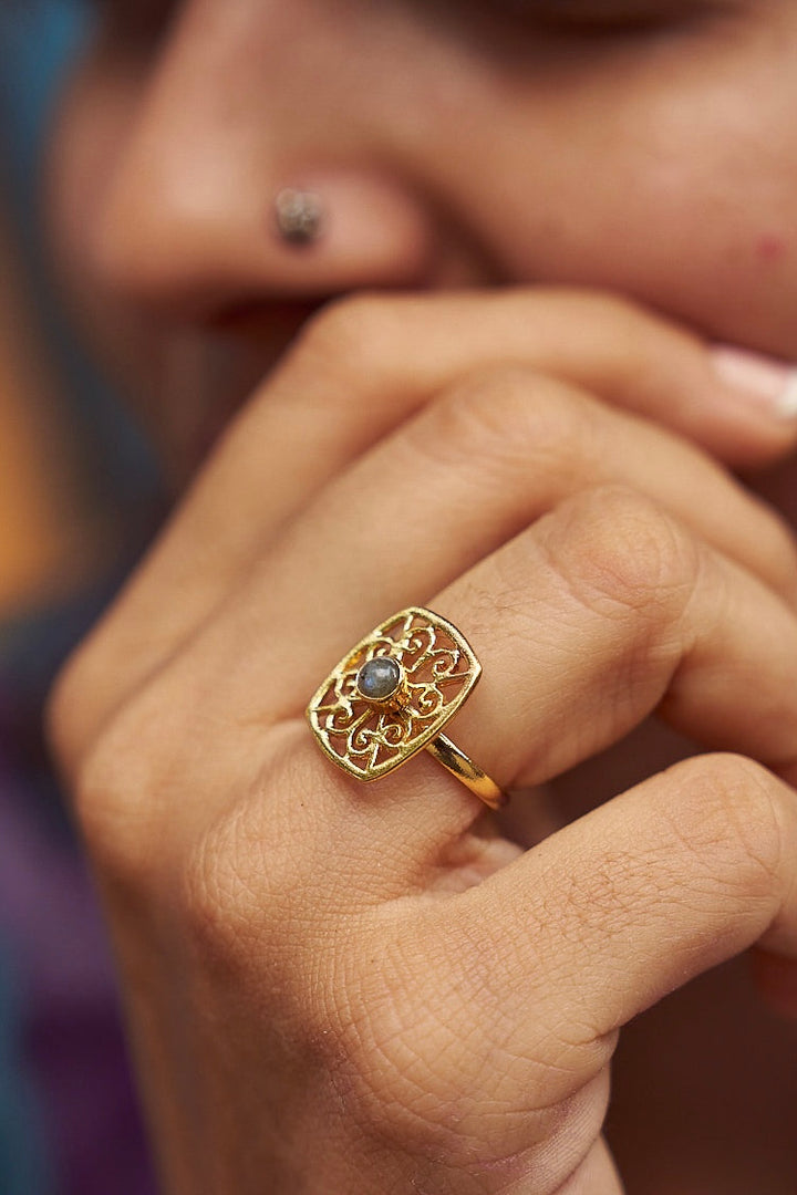 Shrey gold plated ring