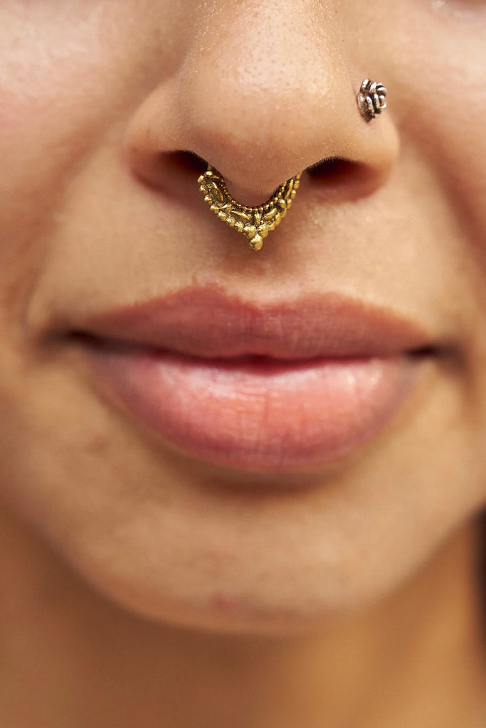 Gold Nose Stud Septum Studs Gold Nose Hoop Target Nose Studs Gold