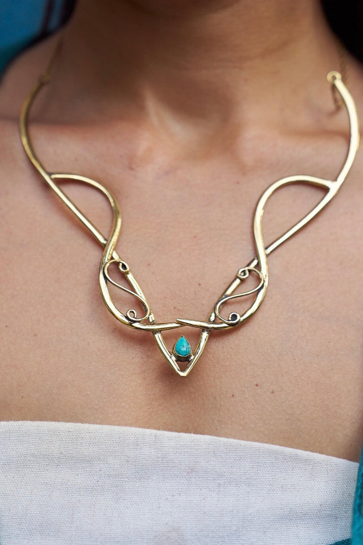 Turquoise collar necklace