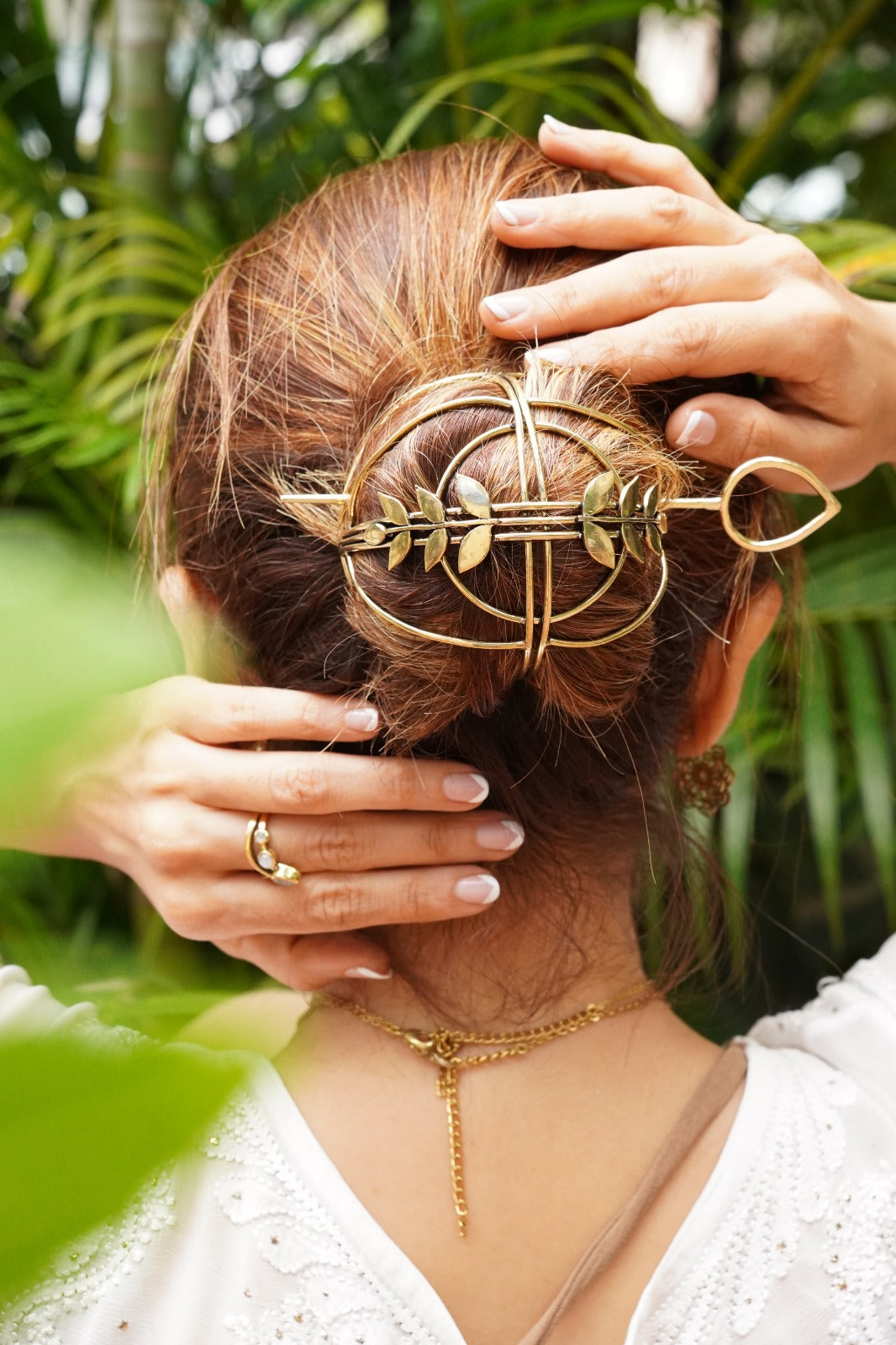 Fern hair bun + hair scrunchie