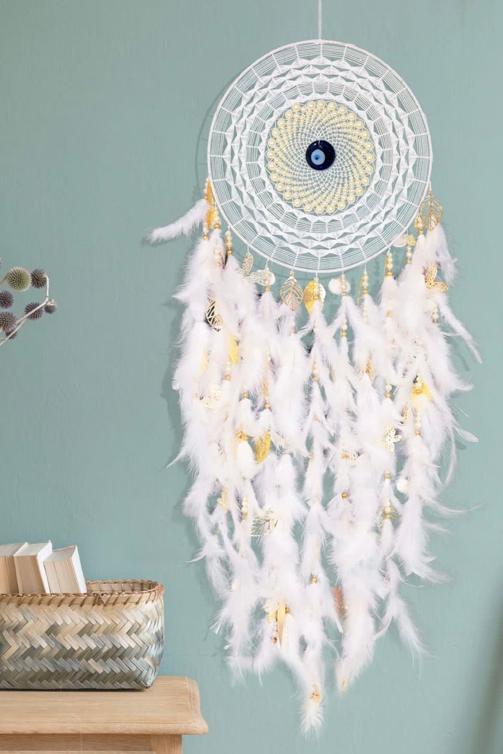 Radiating White Evil Eye Dreamcatcher