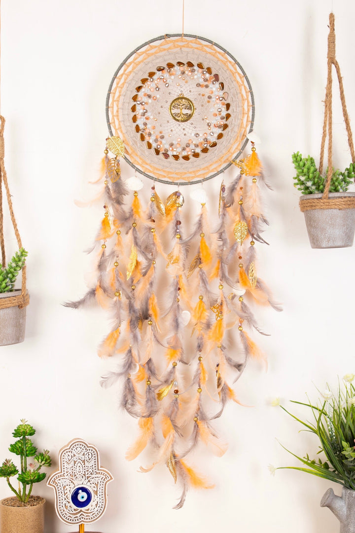 Radiant peach dreamcatcher