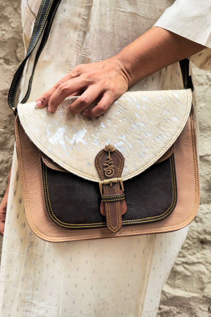 Sepia tan leather bag