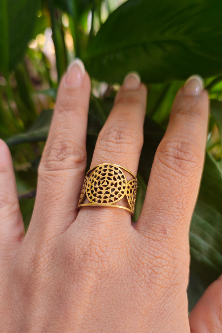 Seed of life adjustable ring