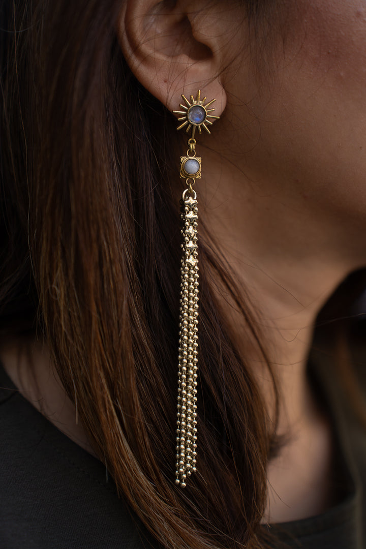 Moonstar Dangler Stud Earrings
